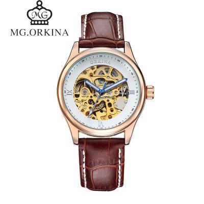 China Mechanical Bracelet Mesh Strap Gear Watch Men Stainless Steel Hand Wind Mens Watches Chronograph Mechanical Luxury Brand Wrist Watch for sale