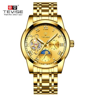 China High Quality Automatic Date Tevise Stainless Steel Men's Fashion Watches for sale