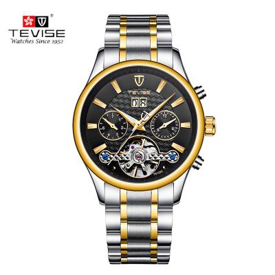 China Tourbillon Watches Luminous Waterproof Automatic Mechanical Men's Watch New Automatic Date TEVISE Watch for sale