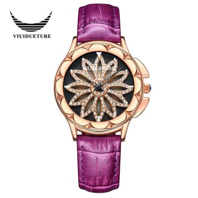 China ViuiDueTure Chronograph Wrist Watch Japan Movement Quartz Charm Watches For Your Love With Flower for sale