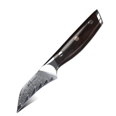 China Viable High Carbon Damascus Steel 3.5 Inch Bird's Beak Fruit Paring Knife for sale