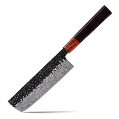 China Viable High Quality Handmade Japanese Vegetable Knife Damascus Nakiri for sale