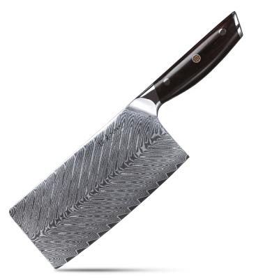 China Viable Professional Chinese Damascus Veggie Cleaver Knife 7 Inch 	Vegetable Chopping Knife for sale