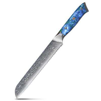 China Sustainable Best Seller Serrated High Carbon Stainless Steel Bread Knife 8 Inch Damascus Bread Knife Blade for sale