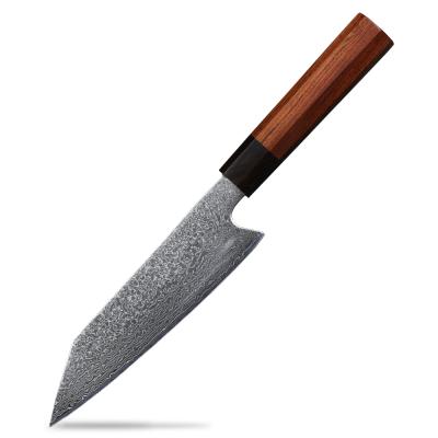 China Sustainable High Carbon Japanese Damascus Chef Knife With Rosewood Handle for sale