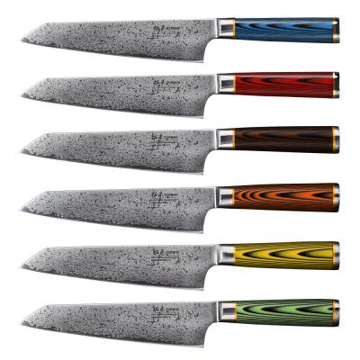 China Viable LOGO Hi-Performance 8 Inch AUS-10 Damascus Custom Japanese Chef Knife for sale