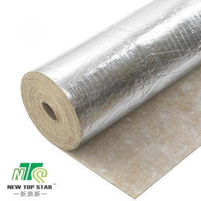 China Arpillera acústica de goma de la madera dura del suelo de la película de plata verde del Underlayment 2m m en venta