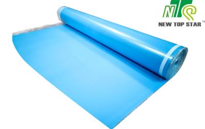 China Anti Slip Acoustic Floor Underlayment 33KGS/M3 Blue IXPE Underfloor Heating Carpet Underlay for sale