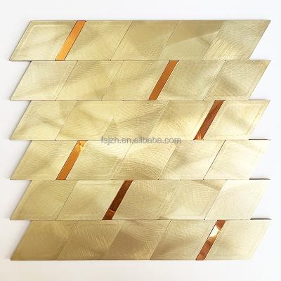 China Wholesale Parquet Gold Irregular Shape Factory Metal Peel and Stick Slab Use for Bathroom Kitchen Living Room Bed Room for sale