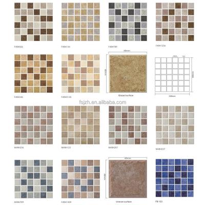 China Factory Sale Cheap Decorative Square Glossy Surface Mosaic Mosaic Pool Beige Rustic Ceramic Flooring Slabs for sale