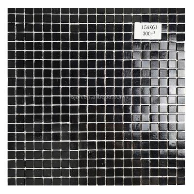 China Cheap gold line black stunning swimming pool mosaic parquet tile and bathroom square glass mosaic tiles for sale