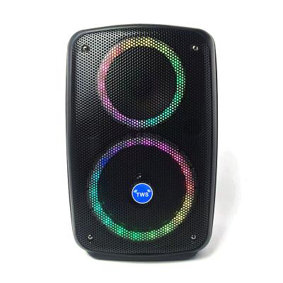 China OEM Wireless Blue Tooth Trolley Speaker Factory Outdoor Singer Portable Double DJ Speaker Plastic Trolley Loudspeaker for sale