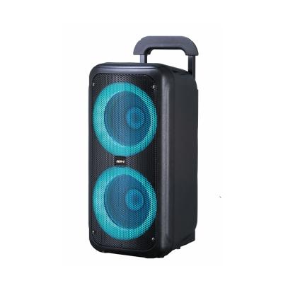 China Wireless DJ Party Speakers Dual 8 Inch Tooth Party Music Karaoke Speaker Cart DJ Speaker High Power Outdoor Blue Party 2021 New for sale