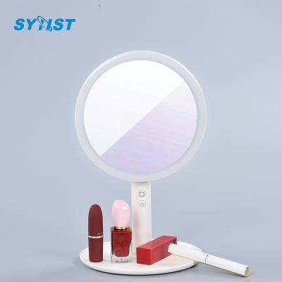 China 2021 Hot Sale Hand Travel Lighted Beauty Mirror Hollywood Style Makeup Mirror With Led Light Custom Mirror for sale