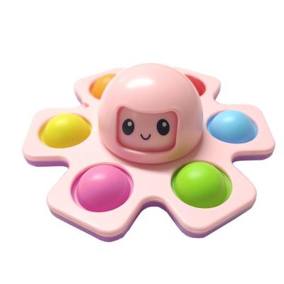 China Creative New Shape Lovely Sensory Toys HEBEIER Decompression Stress Reliever Gifts Eco-friendly fidgety person push sound bubble silicone finger gyro for sale