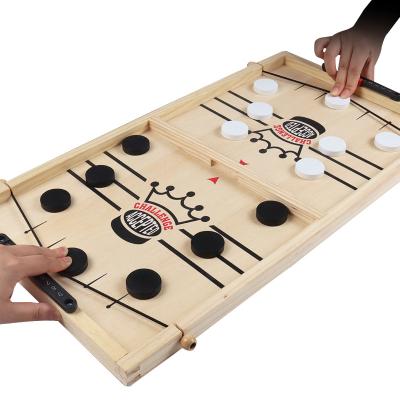 China Hot Selling Amazon Rebounding Chess Catapult Game Playing Board Wood Bumper Wooden Ice Hockey Chess Board for sale