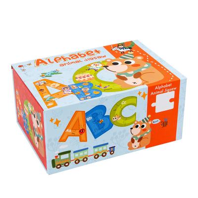 China HEBEIER Amazon density board color intelligence study alphabet number jigsaw puzzle animal toys birthday gift for kids for sale