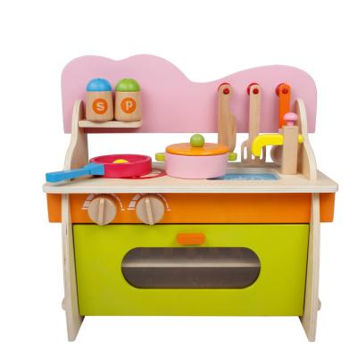 China New Children's Toy Kitchen Set Early Education Simulation Baby Wooden Creative Wooden Kitchenware Educational Toys for sale