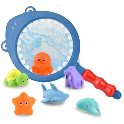 China HEBEIER 2021New Bath Toy Products Complete Amazon PVC Water Toy Sets Baby Bath Big Bottom Animal Toys for sale