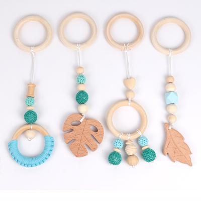 China Children Clothes Hot-selling Baby Molars Nipple Chain Beech Wood Molar Circle Wool Beads Ornaments for sale