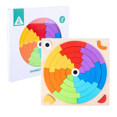 China Children's Creative Rainbow Building Block Wooden Jigsaw Toys (3-6 Years) HEBEIER Amazone For Children Early Educational for sale