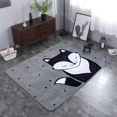 China HEBEIER Living Room Cartoon Style Nordic Thick Anti-slip Carpet Crawling Children's Bedroom Play Mat Home External Folding Rug for sale