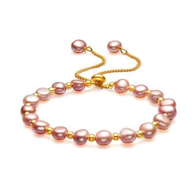 China FASHIONABLE baroque gold plated alloy bead bracelet 18k vintage beads armband wholesale gifts for women girls for sale