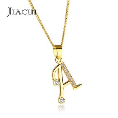 China Jiacui TRENDY Jewelry Fashion Letter Pendants Name Stainless Steel Necklace Women's Necklace Name Letter for sale