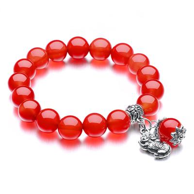 China Wholesale FASHIONABLE Fashionable Fine Structure Bangle Bracelet Red Agate Beaded Bracelet Women for sale