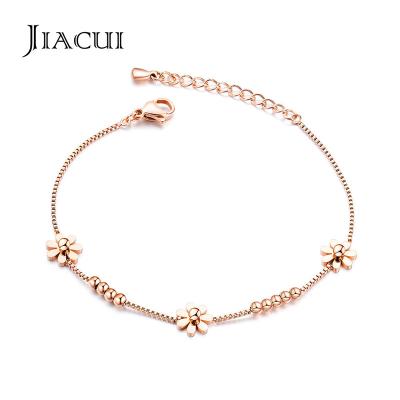 China Jiacui Elegant Jewelry Bracelets Fashion Flower Bracelet Stainless Steel Small Fresh Daisy Bracelet Women for sale