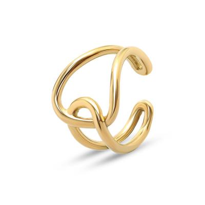 China 2021 Original Wholesale FASHIONABLE Trendy Ring Unique Fashion 18k Gold Vintage Vintage Plated Stainless Steel Rings For Women for sale