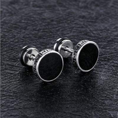 China Jiacui Jewelry Punk Earrings Round CakeStainless Steel Punk Gothic Earring For Men for sale