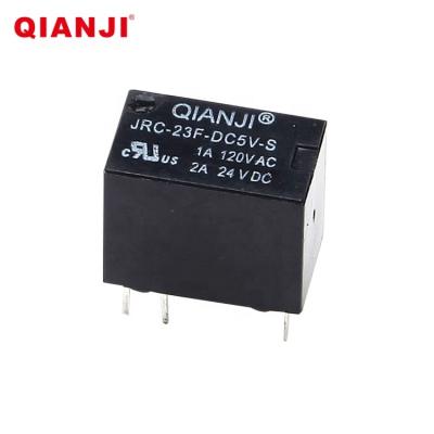 China QIANJI Black Cover Coil DC12V Dry Contact Sealed PCB PCB Relays 5V 2A 120VAC JRC-23F for sale