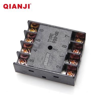 China QIANJI P3G08 Power Relay Socket Sealed Relay Pin Socket Plug Relay Socket for sale