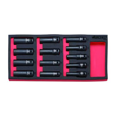 China Modular Tool Organization Socket Sets 13Pcs Best Dr. Deep Impact Socket Package Box Standard Home Tool Kit 1/2