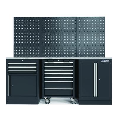 China Powder coating to resist scratching & Professional Heavy Duty Solvent Markings Workbench Tool Cabinet Multifunctional Workshop Storage System for sale