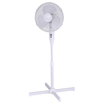 China High quality customizable white cross dense grid blade household 3-speed pedestal base 12 inch stand fan for sale