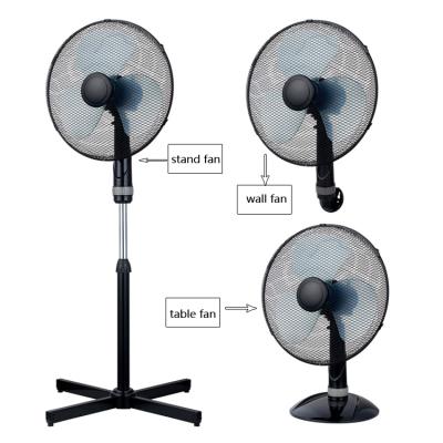 China 3 in 1 Fan Black Modern Multifunctional Adjustable Height Cross Balde Speed ​​PP Round Base 50w 16 Inch Floor Stand 3 in 1 Fan for sale