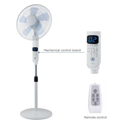 China Two Control Methods High Quality Electric Home Plastic Digital Display 9h Timer Remote Manual Function 16 Inch Stand Fan for sale