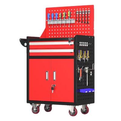 China Iron mobile tool cabinet workshop repair industrial grade storage toolbox car tool cart trolley HAOTE for sale