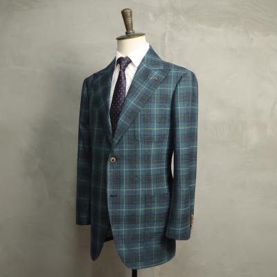 China Custom Plus Size MTM Suit For Men 100% Wool Plaid Casual Blazer Bespoke Made Wedding Check Suit Men's Suite Suit for sale