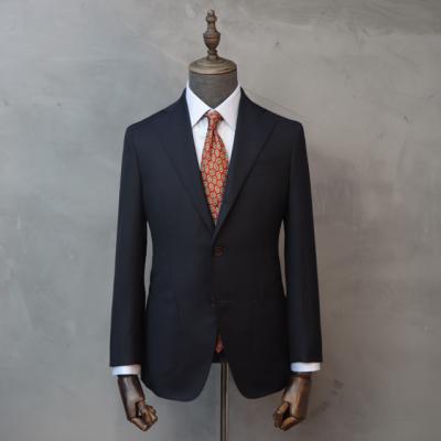 China Full Handmade Italian Style Full Canvas MTM Full Canvas Bespoke Custom Suits Business Suit Mens High Quality 100%Wool Black Suit for sale