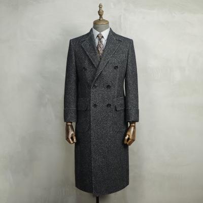 China Custom Made Mens Wool 100% Herringbone Tailor Mens Wool Polocoat Suits MTM Herringbone Overcoat For Bespoke for sale