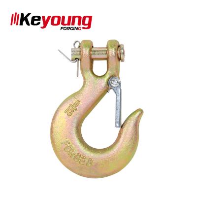 China Heavy Industry Heavy Duty Chain Hook G70 Clevis Clevis Hook With Latch for sale