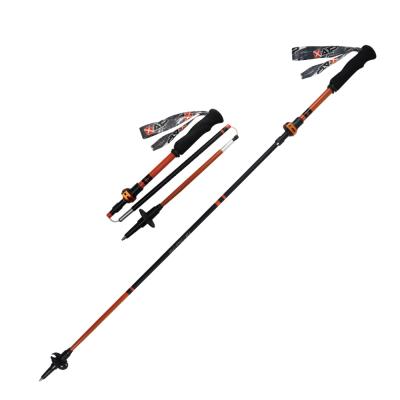 China Folding EVA 5 Section Z Poles Hiking Pole Carbon Fiber Trekking Poles With Cutting Edge Shockproof Pad for sale