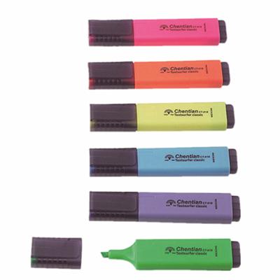 China Promotional Markers & Highlighter Bars Text Highlighter Marker Colorful Advertisement Marker Pen for sale