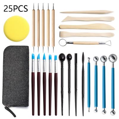 China 25pcs Art Pottery Clay Tool Set Ceramic Clay Polymer Clay Tools for sale