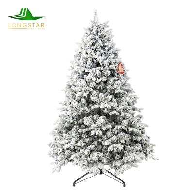 China PVC /PE 7ft pe/pvc mixed metal stand assembled artificial christmas tree for sale