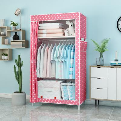 China Lightweight Fabric Wardrobe Closet Portable Stocked Wardrobe With Cover for sale