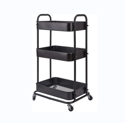 China Easy Assemble Kitchen Trolley Salon Hairdresser Storage Cart Rack Storage Organizer With Rolling Wheels 3tiers for sale